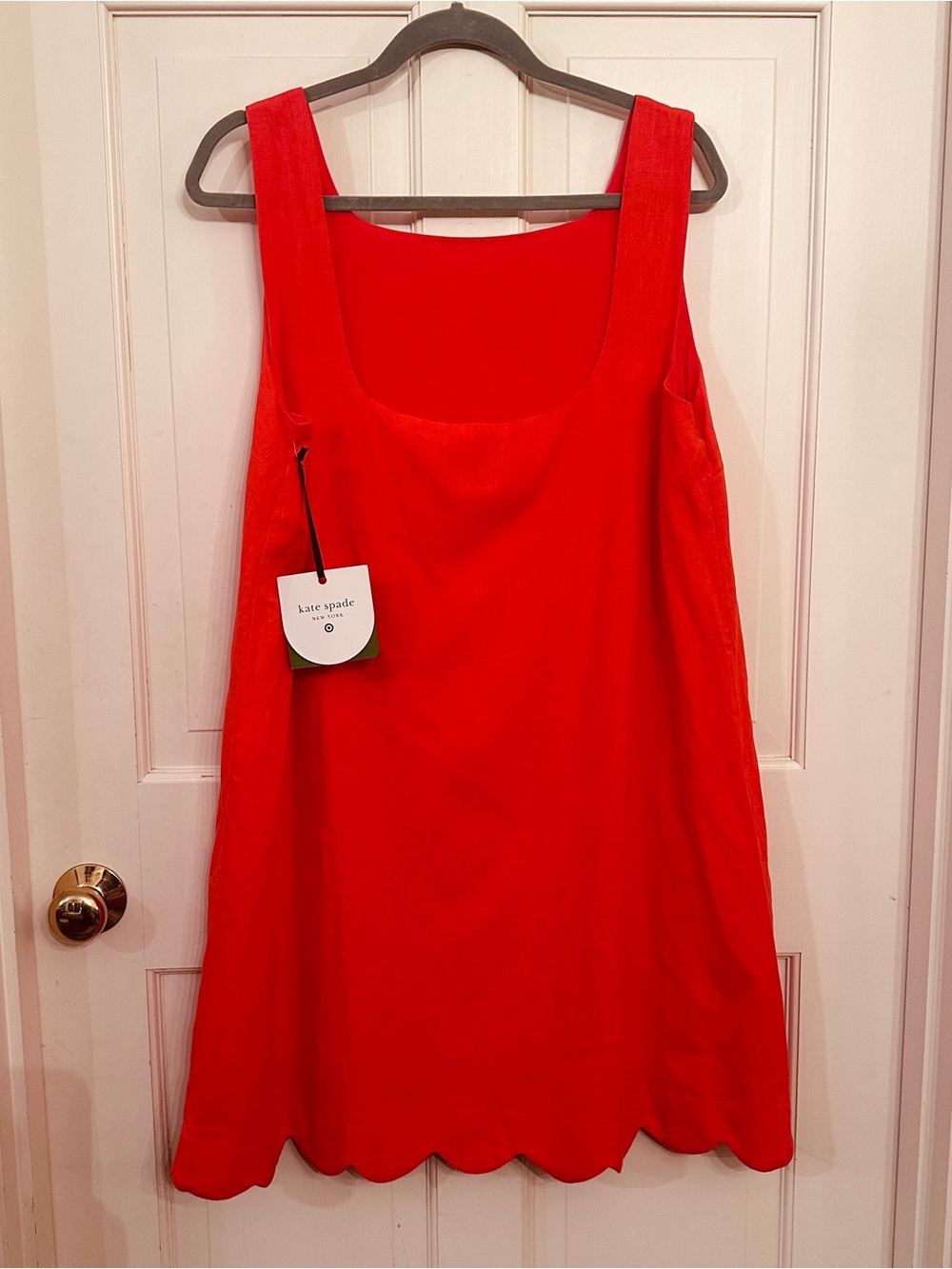 Kate Spade tank style shift dress with scalloped hem Size large